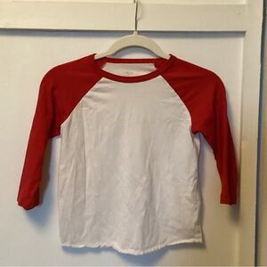Red and White Kids Raglan Shirt